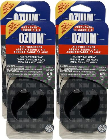 Ozium Paper Membrane Hanging Car Air Freshener - Automotive Air Fresheners and Odor Eliminator for Car (New Car, 4 Packs) in Saudi Arabia