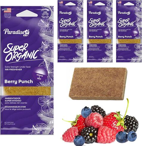 4 Pc Berry Punch Scented Car Auto Home Deodorizer Air Freshener Block Under Seat in Kuwait