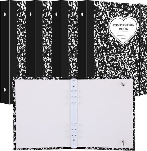 ReliThick 4 Pack A5 Binder 6 Rings Composition Notebook Planner Binder with Elastic Band Closure Hard Cover Protector for Journal Notebook Inserted Sheets and Refill Paper(Multicolor) in Kuwait