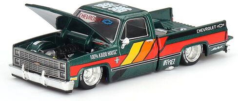 شاحنة بيك اب MINI GT Kaido Works V3 باللون الأخضر الداكن المعدني مع الرسومات (مصمم بواسطة Jun Imai) Kaido House Special 1/64 Diecast Model Car KHMG226 in Kuwait