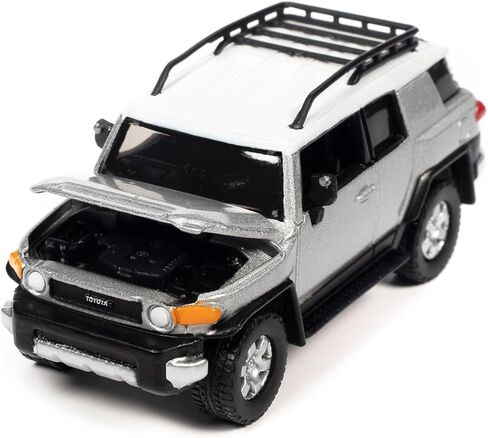 2007 Toyota FJ Cruiser Titanium Silver Metallic with White Top and Roofrack Classic Gold Collection Series Limited Edition 1/64 Diecast Model Car by Johnny Lightning in Kuwait