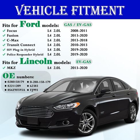 مجموعة من 4 محاقن وقود مطورة تناسب فورد: Focus/Fusion/C-Max/Transit Connect/SSV، تناسب لينكولن: MKZ، 2008-2020 L4 2.0L غاز طبيعي مستنشق/EV-GAS، OEM # 0280158179، FJ993، 62383 in Kuwait