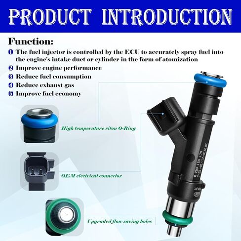 مجموعة من 4 محاقن وقود مطورة تناسب فورد: Focus/Fusion/C-Max/Transit Connect/SSV، تناسب لينكولن: MKZ، 2008-2020 L4 2.0L غاز طبيعي مستنشق/EV-GAS، OEM # 0280158179، FJ993، 62383 in Kuwait