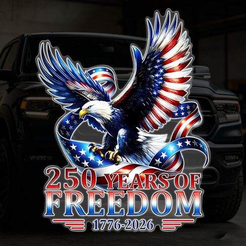 250th Anniversary USA Eagle Car Decal - 1776-2026 American Flag Patriotic Vinyl Sticker for Car Truck SUV Bumper Window - Waterproof for 250th Anniversary, Fourth of July, Veterans Day in Saudi Arabia