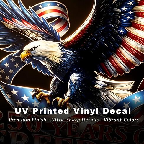 250th Anniversary USA Eagle Car Decal - 1776-2026 American Flag Patriotic Vinyl Sticker for Car Truck SUV Bumper Window - Waterproof for 250th Anniversary, Fourth of July, Veterans Day in Saudi Arabia