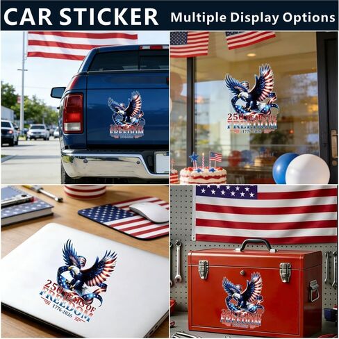 250th Anniversary USA Eagle Car Decal - 1776-2026 American Flag Patriotic Vinyl Sticker for Car Truck SUV Bumper Window - Waterproof for 250th Anniversary, Fourth of July, Veterans Day in Saudi Arabia