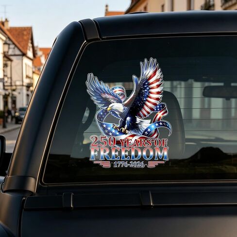 250th Anniversary USA Eagle Car Decal - 1776-2026 American Flag Patriotic Vinyl Sticker for Car Truck SUV Bumper Window - Waterproof for 250th Anniversary, Fourth of July, Veterans Day in Saudi Arabia