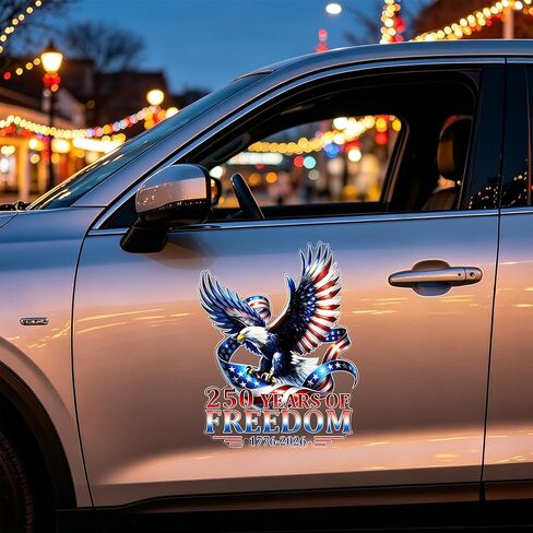 250th Anniversary USA Eagle Car Decal - 1776-2026 American Flag Patriotic Vinyl Sticker for Car Truck SUV Bumper Window - Waterproof for 250th Anniversary, Fourth of July, Veterans Day in Saudi Arabia