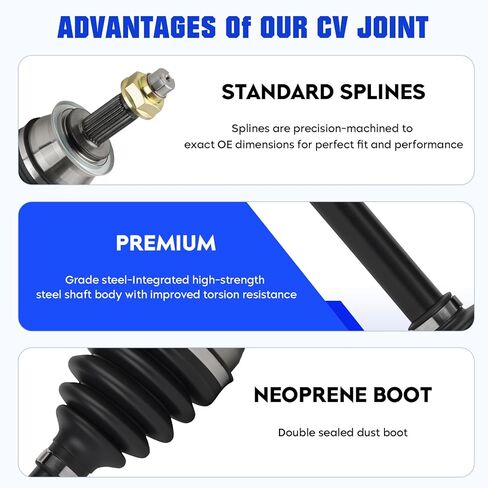 Front Left&Right CV Axle Shaft Assembly Fit for Chevrolet Sonic L4 1.4L 2012 2013 2014 2015 2016 2017 2018 2019 2020 (Only for Automatic Transmission), Replace for 66-1615 66-1608, 2pcs CV Joint Shaft in Kuwait