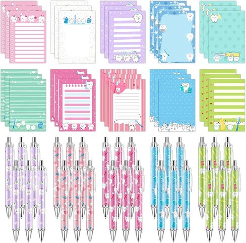 60Pcs Dental Assistant Gifts Dental Pens and Notepad Set Dental Assistants Accessories Tooth Sticky Notes Teeth Ballpoint Pens Dental Hygienist Gifts for Coworker Doctor Nurse in Saudi Arabia