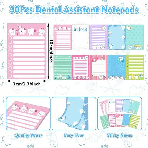 60Pcs Dental Assistant Gifts Dental Pens and Notepad Set Dental Assistants Accessories Tooth Sticky Notes Teeth Ballpoint Pens Dental Hygienist Gifts for Coworker Doctor Nurse in Saudi Arabia