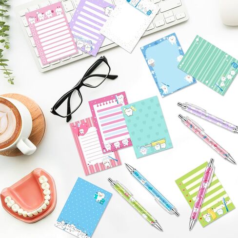60Pcs Dental Assistant Gifts Dental Pens and Notepad Set Dental Assistants Accessories Tooth Sticky Notes Teeth Ballpoint Pens Dental Hygienist Gifts for Coworker Doctor Nurse in Saudi Arabia