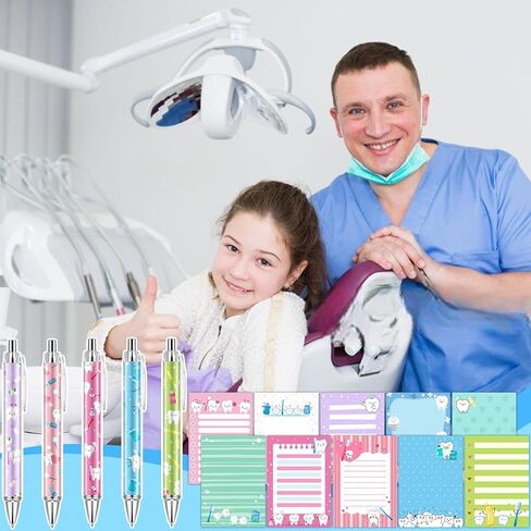 60Pcs Dental Assistant Gifts Dental Pens and Notepad Set Dental Assistants Accessories Tooth Sticky Notes Teeth Ballpoint Pens Dental Hygienist Gifts for Coworker Doctor Nurse in Saudi Arabia