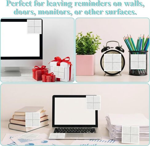 16 Pads Graph Paper Sticky Notes, 400 Sheet Self-Adhesive Grid Sticky Notes, 3x3 Inch, 20 X 20 Four Quadrant Graphing Paper for Office School Math Supplies in Kuwait