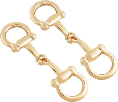 CooBigo 2pcs Scarf Ring Buckles, Metal Horsebit Silk Scarf Buckle, Scarves Rings and Slides for Women Scarves Clips, Shawls Clasp, Clothing Fashion Accessories (Gold) in Kuwait