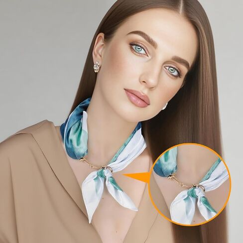 CooBigo 2pcs Scarf Ring Buckles, Metal Horsebit Silk Scarf Buckle, Scarves Rings and Slides for Women Scarves Clips, Shawls Clasp, Clothing Fashion Accessories (Gold) in Kuwait