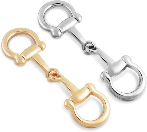CooBigo 2pcs Scarf Ring Buckles, Metal Horsebit Silk Scarf Buckle, Scarves Rings and Slides for Women Scarves Clips, Shawls Clasp, Clothing Fashion Accessories (Gold) in Kuwait
