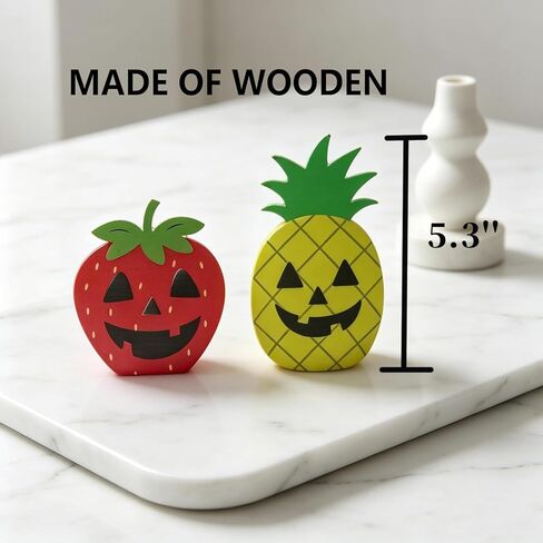 Summerween Decorations,Summerween Wooden Tiered Tray Decor for Summerween Party Decorations Summer Halloween Ghost Home School Office Party Supplies 2MK-HSW in Saudi Arabia