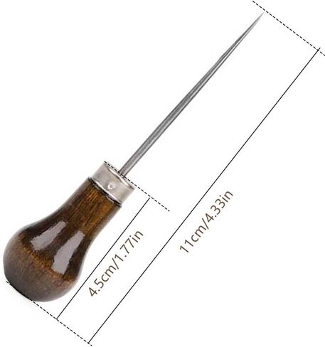 Wooden Handle Scratch Awl for Leather Punch Hole or DIY Handmade (Gourd Awl) -1pcs in Kuwait