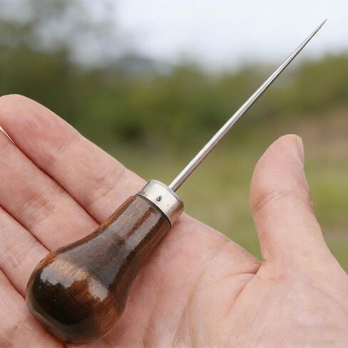Wooden Handle Scratch Awl for Leather Punch Hole or DIY Handmade (Gourd Awl) -1pcs in Kuwait