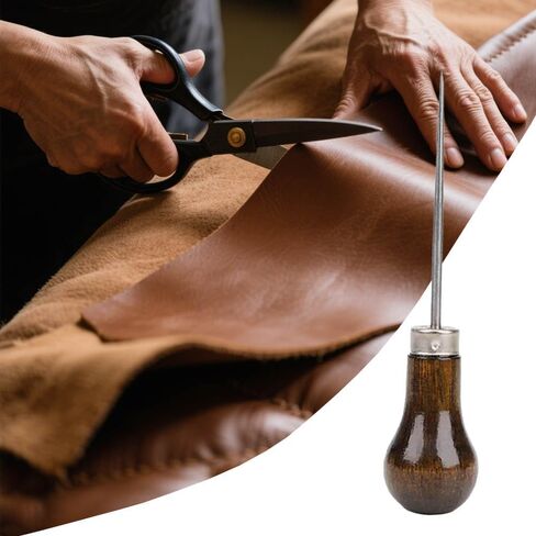 Wooden Handle Scratch Awl for Leather Punch Hole or DIY Handmade (Gourd Awl) -1pcs in Kuwait