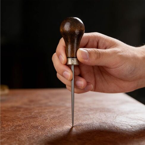 Wooden Handle Scratch Awl for Leather Punch Hole or DIY Handmade (Gourd Awl) -1pcs in Kuwait