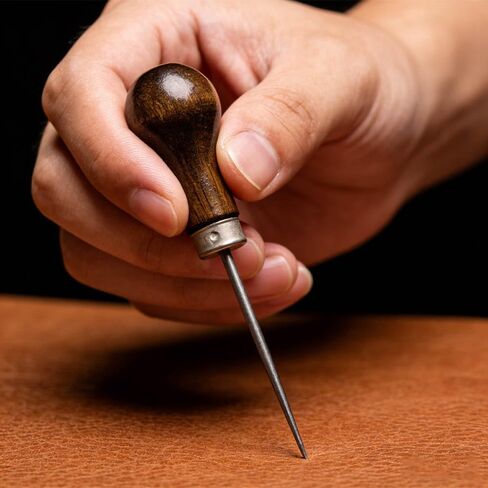 Wooden Handle Scratch Awl for Leather Punch Hole or DIY Handmade (Gourd Awl) -1pcs in Kuwait