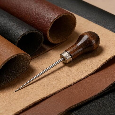 Wooden Handle Scratch Awl for Leather Punch Hole or DIY Handmade (Gourd Awl) -1pcs in Kuwait