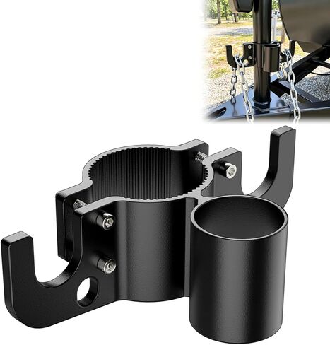 Aluminum Trailer Chain Holder, Trailer Towing Chain Organizer with 7 Way Plug Holder Cover, Heavy Duty Anti-Rust Cable Wire Harness Holder RV Tongue Jack Towing Accessories in Saudi Arabia