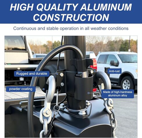 Aluminum Trailer Chain Holder, Trailer Towing Chain Organizer with 7 Way Plug Holder Cover, Heavy Duty Anti-Rust Cable Wire Harness Holder RV Tongue Jack Towing Accessories in Saudi Arabia
