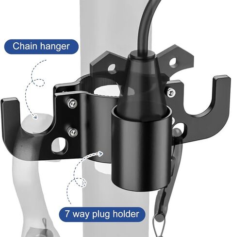 Aluminum Trailer Chain Holder, Trailer Towing Chain Organizer with 7 Way Plug Holder Cover, Heavy Duty Anti-Rust Cable Wire Harness Holder RV Tongue Jack Towing Accessories in Saudi Arabia