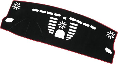 ACROPIX Dash Cover, Center Console Non-Slip Dashboard Carpet Mat for Porsche Macan 2015-2020 High Configuration Polyester Black Red,1Pc Car Parts in Kuwait