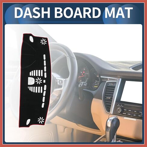 ACROPIX Dash Cover, Center Console Non-Slip Dashboard Carpet Mat for Porsche Macan 2015-2020 High Configuration Polyester Black Red,1Pc Car Parts in Kuwait