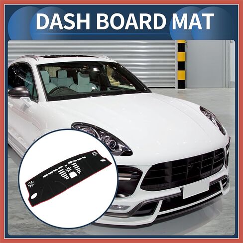 ACROPIX Dash Cover, Center Console Non-Slip Dashboard Carpet Mat for Porsche Macan 2015-2020 High Configuration Polyester Black Red,1Pc Car Parts in Kuwait
