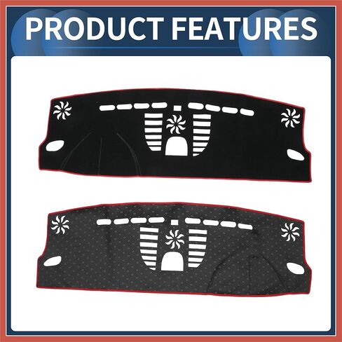 ACROPIX Dash Cover, Center Console Non-Slip Dashboard Carpet Mat for Porsche Macan 2015-2020 High Configuration Polyester Black Red,1Pc Car Parts in Kuwait