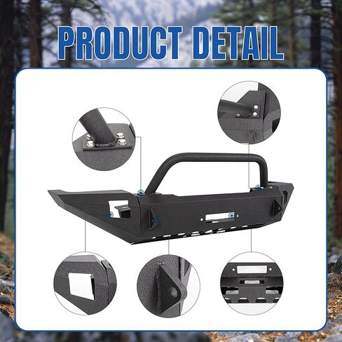 KUAFU Off-Road Steel Front Bumper Compatible with 1997-2004 Dodge Dakota 1998-2003 Dodge Durango w/Bull Bar (2 Packages Shipment) in Kuwait