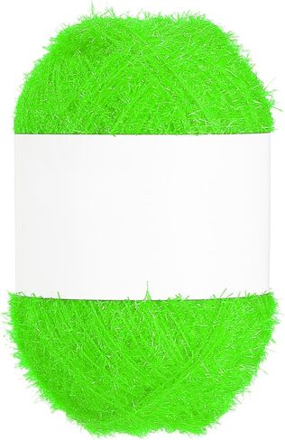 PATIKIL 218 Yard Scrubbie Yarn, Sparkle Yarn Polyester Scrubbie Sparkle Glass for Dishcloths Crocheting Knitting DIY Crafts Blanket Rug Sweater Scarf Hat, Apple Green in Kuwait