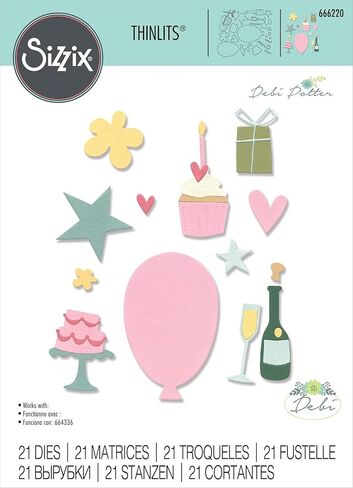 Sizzix Thinlits Dies By Debi Potter 21/Pkg-Fabulous Everyday Shapes 666220 in Kuwait