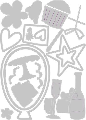 Sizzix Thinlits Dies By Debi Potter 21/Pkg-Fabulous Everyday Shapes 666220 in Kuwait