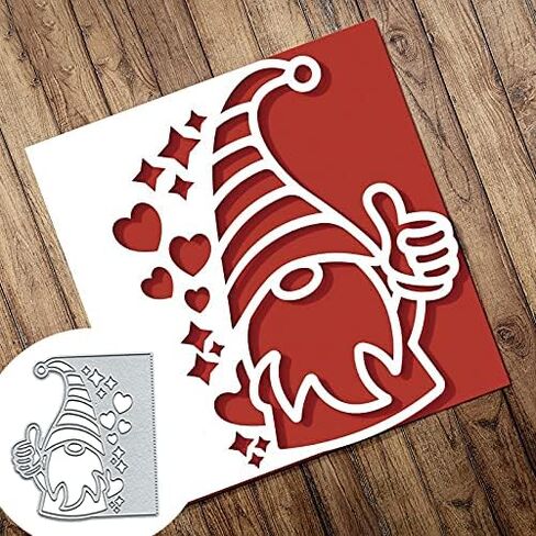 Adies Heart Star Christmas Snata Metal Die Cuts,Heart Merry Hat Cutting Dies Cut Stencils for DIY Scrapbooking Decorative Embossing Paper Card Making 10.3*8.9cm/4.05''x3.5'' in Kuwait