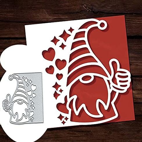 Adies Heart Star Christmas Snata Metal Die Cuts,Heart Merry Hat Cutting Dies Cut Stencils for DIY Scrapbooking Decorative Embossing Paper Card Making 10.3*8.9cm/4.05''x3.5'' in Kuwait