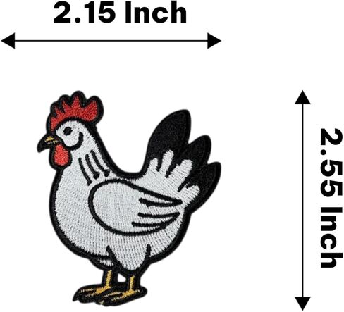 Chicken Iron On Patch – Farm Animal Applique for Jackets, Bags, Hats, Jeans and Crafts (3pcs) in Kuwait