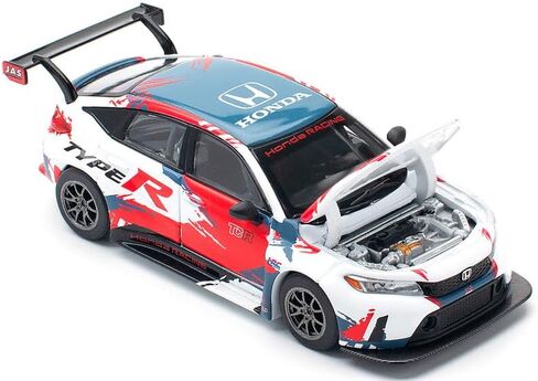 1:64 Diecast Model Car Compatible with Honda Civic Type R TCR Presentation White with Graphics Limited Edition by Pop Race PR640153 in Kuwait