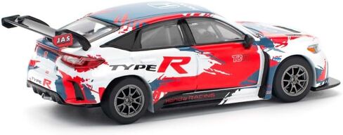 1:64 Diecast Model Car Compatible with Honda Civic Type R TCR Presentation White with Graphics Limited Edition by Pop Race PR640153 in Kuwait