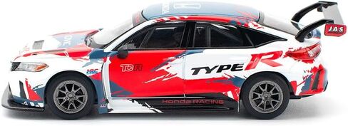 1:64 Diecast Model Car Compatible with Honda Civic Type R TCR Presentation White with Graphics Limited Edition by Pop Race PR640153 in Kuwait