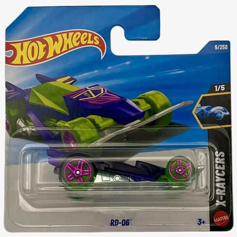 Hot Wheels - RD-06 - X-Racers 1/5 - JJH84 - Short Card - Futuristic Racing Car in Purple/Green - Fantasy Model - Mattel 2026-1:64 in Kuwait