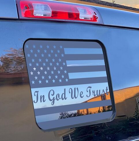 for Ford F150 2015-2026 Rear Middle Window American Flag 'in God We Trust' Decal, Matte Black USA Flag Vinyl Sticker, Patriotic Truck Accessories in Saudi Arabia