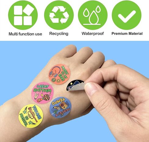 Music Stickers for Kids - 900 Pcs Instrument Themed Reward Sticker for Teachers, Motivational Music Stickers for Student Incentives & Classroom Supplies in Saudi Arabia