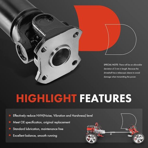 A-Premium Rear Drive Shaft Driveshaft Assembly Compatible with Toyota Tacoma 2016-2022 Extended Cab Pickup, Tacoma 2016-2022 Crew Cab Pickup, 3.5L, RWD, Replace# 3710004410, Complete Prop Shaft in Kuwait