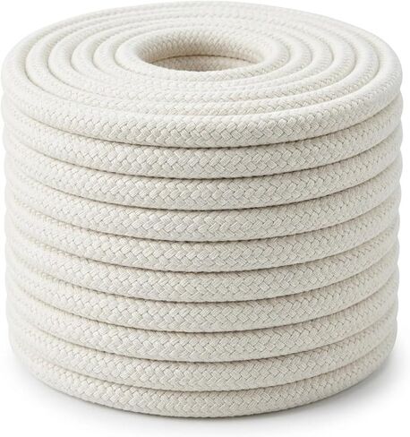 Braided Cotton Rope 3/8 Inch x 100 Ft Natural Cotton Rope for Coiled Basket, Clothesline, Swing Chair, DIY Crafts and Home Decor in Saudi Arabia